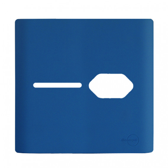 Placa p/ 1 Interruptor + tomada 4x4 - Novara Azul Fosco